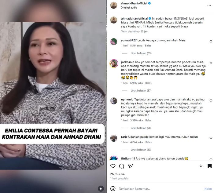 Maia Estianty pamer foto jadul saat jadi mahasiswi UI usai kena sindir Ahmad Dhani, langsung banjir pujian netizen. 