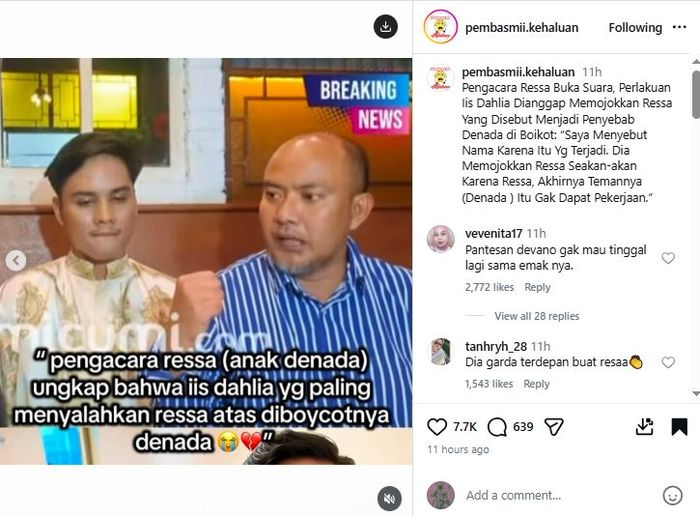 Iis Dahlia mendadak terseret dalam kasus penelantaran anak Denada, sang pedangdut dituding memojokkan Ressa. 