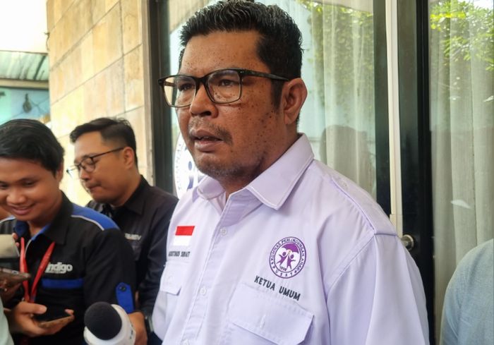 Ketua Umum Komnas Anak, Agustinus Sirait, saat ditemui di Pasar Rebo, Jakarta Timur, pada Selasa (3/2/2026).