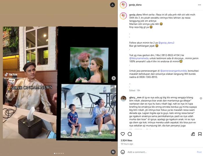 Ressa Rizky Rossano dituding sudah menikah dan punya anak dari penyanyi Banyuwangi, begini klarifikasi anak Denada. 