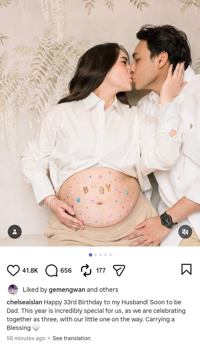 Unggahan kehamilan Chelsea Islan.