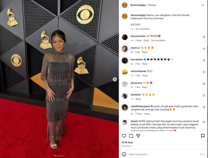 Potret Theresia Kusumadjaja di Grammy Awards.