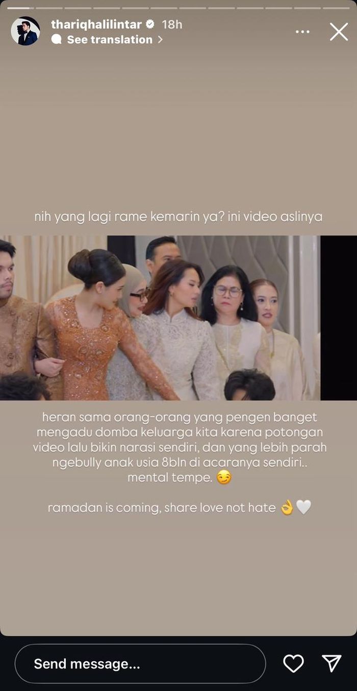 Thariq Halilintar buka suara soal isu Aurel Hermansyah dikucilkan Gen Halilintar.