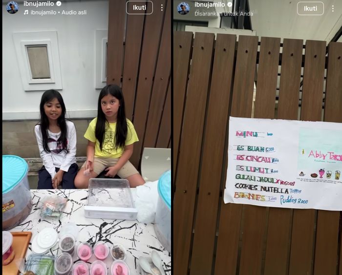 Anak Ibnu Jamil dam Ririn Ekawati jualan takjil.