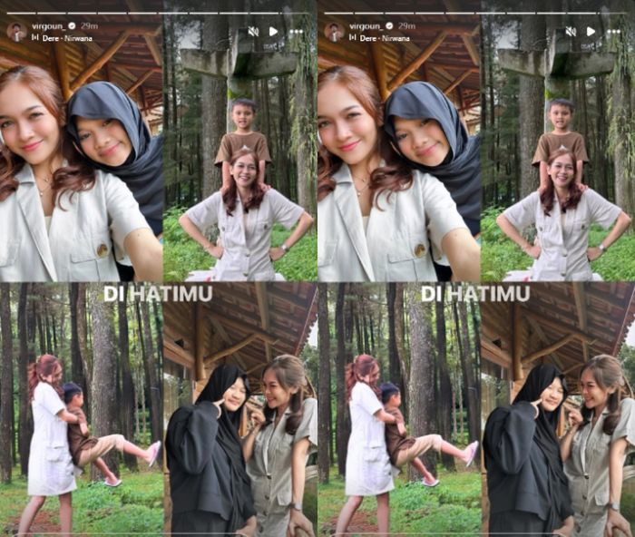 Potret Lindi Fitriyana bersama anak-anak Inara Rusli.