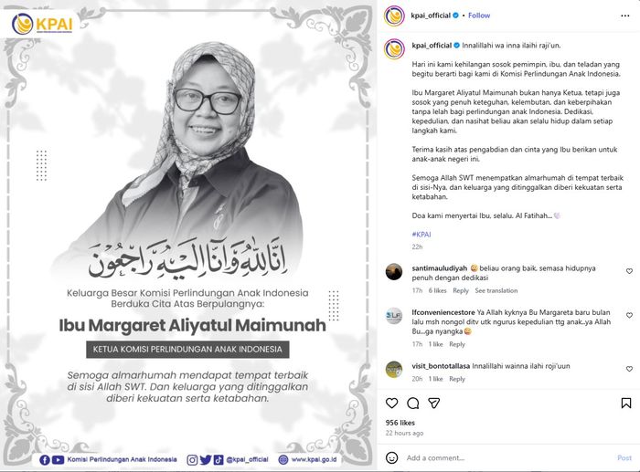 Unggahan Instagram KPAI.