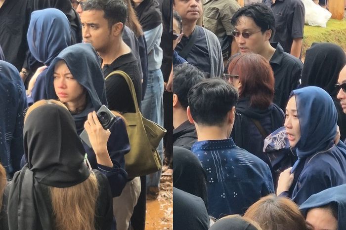 Yuki Kato dan BCL di pemakaman Vidi Aldiano.