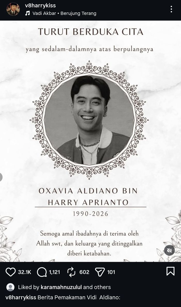 unggahan ayah Vidi Aldiano