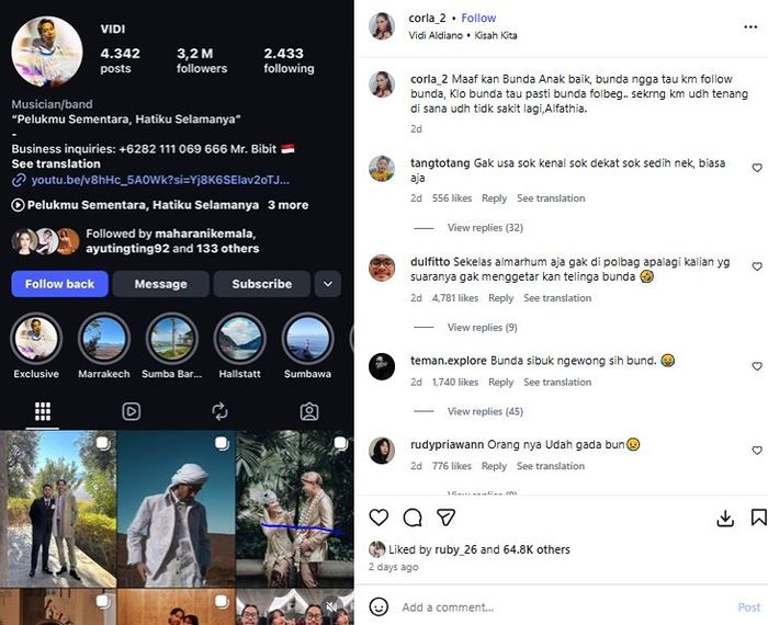 Bunda Corla menyesal usai dengar Vidi Aldiano meninggal dunia, minta maaf tak sempat lakukan ini buat almarhum.