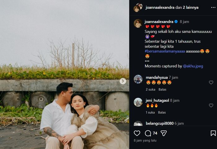 Joanna Alexandra isyaratkan segera lepas status janda dengan Immanuel Christopher.