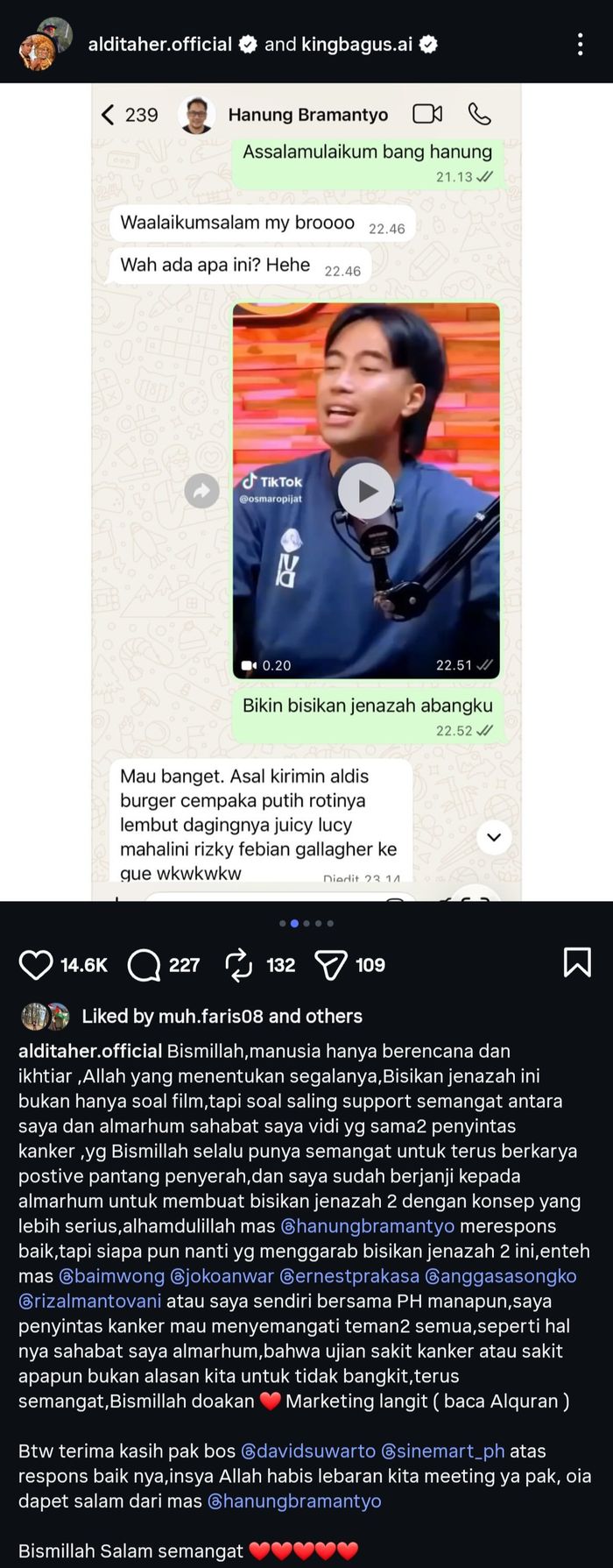 Penuhi janji untuk Vidi Aldiano, Aldi Taher bakal serius garap film Bisikan Jenazah 2.