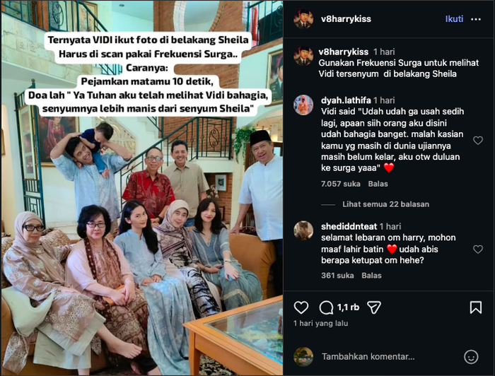 Postingan ayah Vidi Aldiano