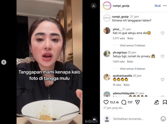 Dewi Perssik semprot balik netizen usai dinyinyiri gegara selalu bikin video di tangga rumahnya