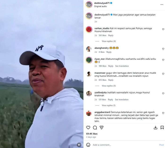 Brigadir Fajar meninggal kelelahan usai jaga arus mudik, Dedi Mulyadi ikut berduka hingga wanti-wanti ke warga Jabar.