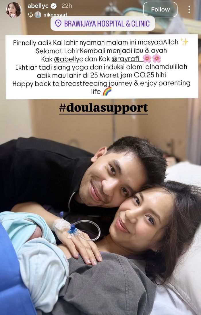 Unggahan Abel Cantika usai melahirkan anak kedua 