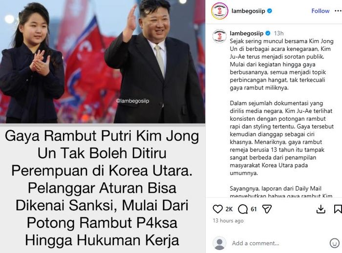 Gaya rambut Kim Jong Un dilarang ditiru di Korea Utara