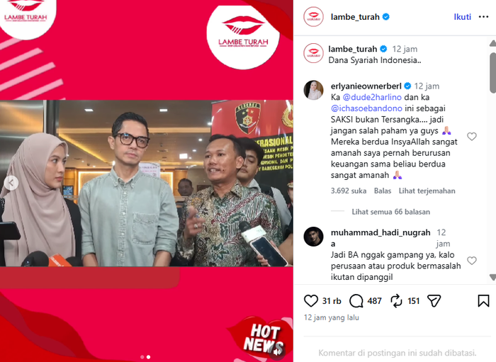 Dude Harlino dan Alyssa Soebandono diperiksa Bareskrim soal kasus DSI