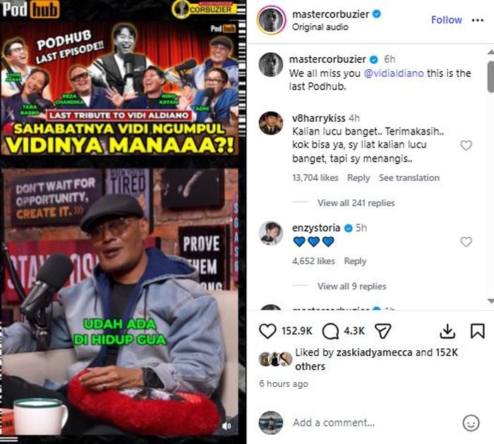 Deddy Corbuzier mewek kenang Vidi Aldiano, sang Youtuber rela kumpulkan para sahabat mendiang demi lakukan ini. 