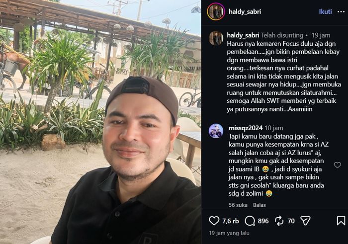 Haldy Sabri beri tanggapan atas nota pembelaan Ammar Zoni yang singgung Irish Bella dalam sidang.