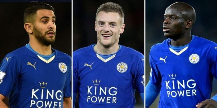Kehadiran Riyad Mahrez (kiri), Jamie Vardy (tengah), dan N'Golo Kante dianggap sebagai faktor kunci 