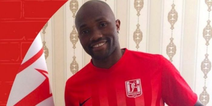 Striker asal Kamerun, Christian Bekamenga ketika diperkenalkan sebagai bagian dari klub 1.Lig, Balık