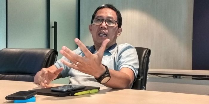 Wakil Ketua Umum PSSI, Joko Driyono, dalam sebuah perbincangan dengan JUARA.net di Kantor PSSI, Kuni