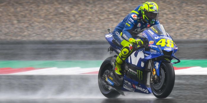      Valentino Rossi saat menjalani sesi latihan bebas MotoGP Austria di Red Bull Ring, Minggu (10/8/19).