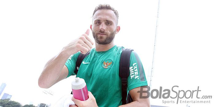        Pemain timnas Indonesia U-23, Ilija Spasojevic saat mengikuti pemusatan latihan di Lapangan A