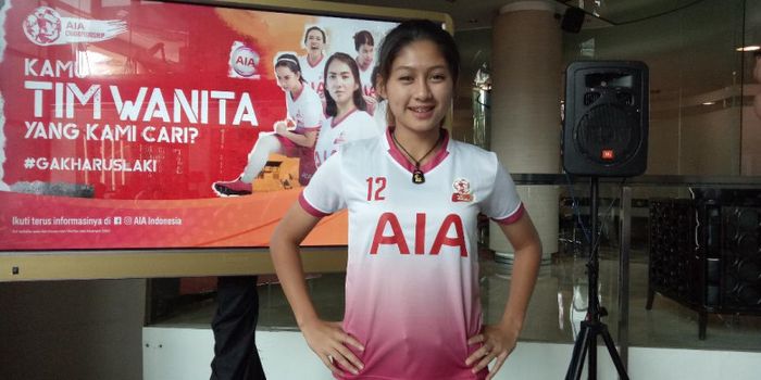 Gelandang timnas putri Indonesia, Zahra Muzdalifah, dalam acara AIA CHampionship for Women di kawasa