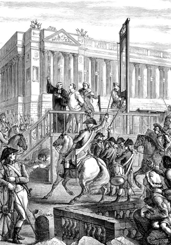 Ilustrasi pemancungan kepala Raja Louis XVI