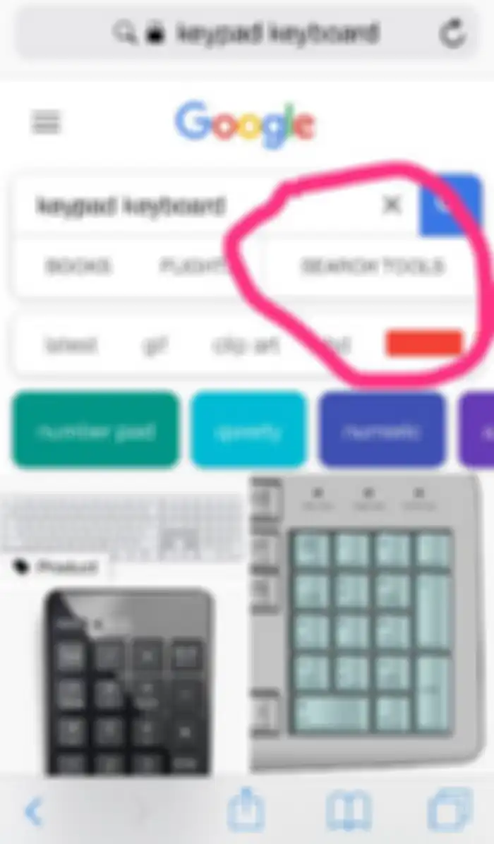 Pilih tab search untuk mencari kriteria gambar yang lebih spesifik