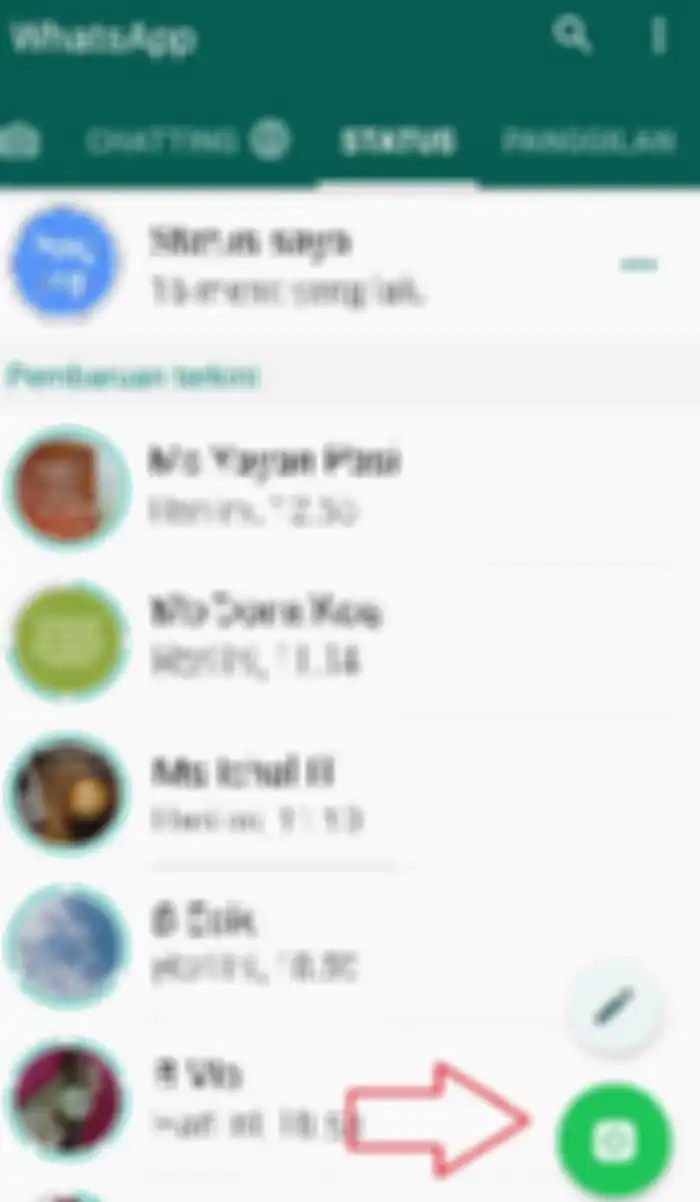 Pilih opsi Status dan gambar yang akan diunggah