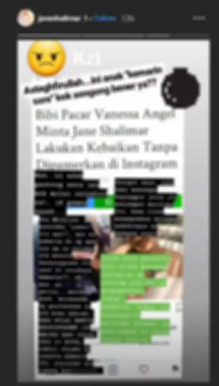 Ungkapan geram Jane Shalimar pada kekasih Vanessa Angel, Bibi