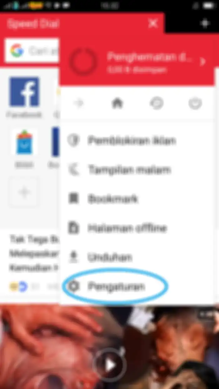 Klik menu Pengaturan