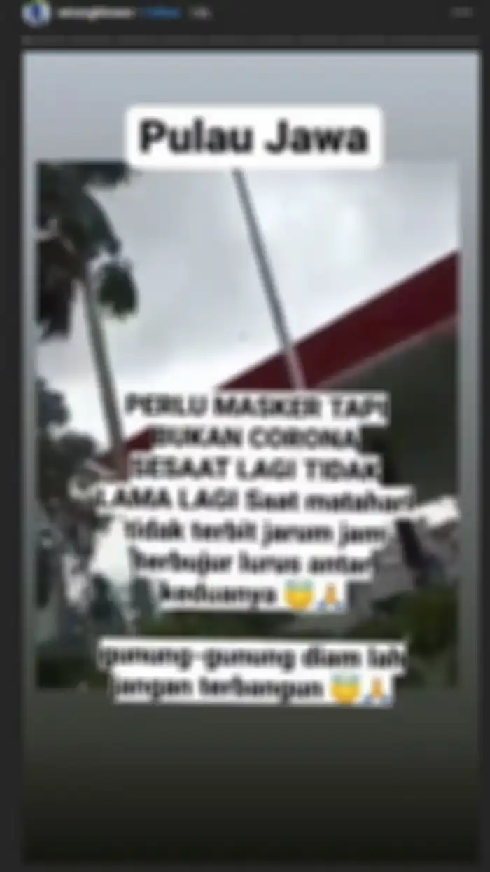 Unggahan Wirang Birawa mengenai terawangannya.
