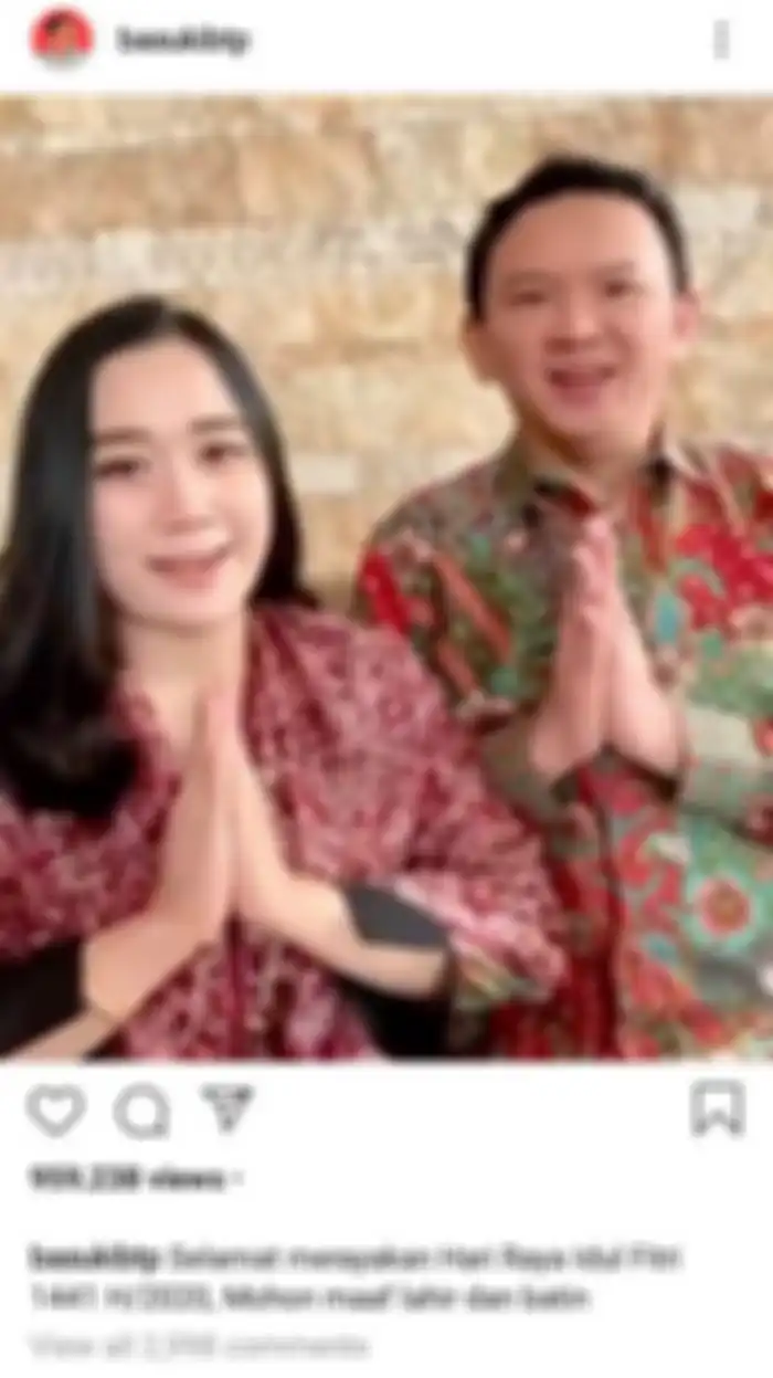 Ahok dan Puput Nastiti Devi mengucapkan selamat Idul Fitri 1441 H