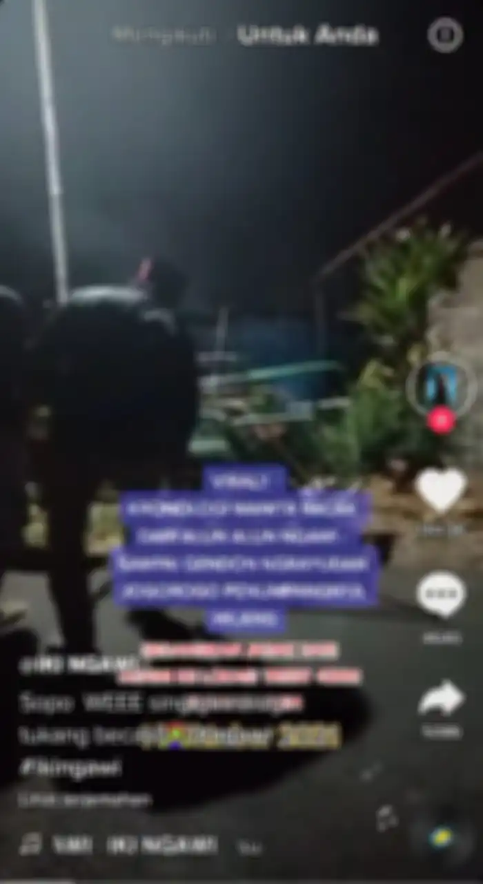 Cuplikan video TikTok @iki.ngawi yang menceritakan seorang tukang becak kehilangan penumpangnya secara mendadak.