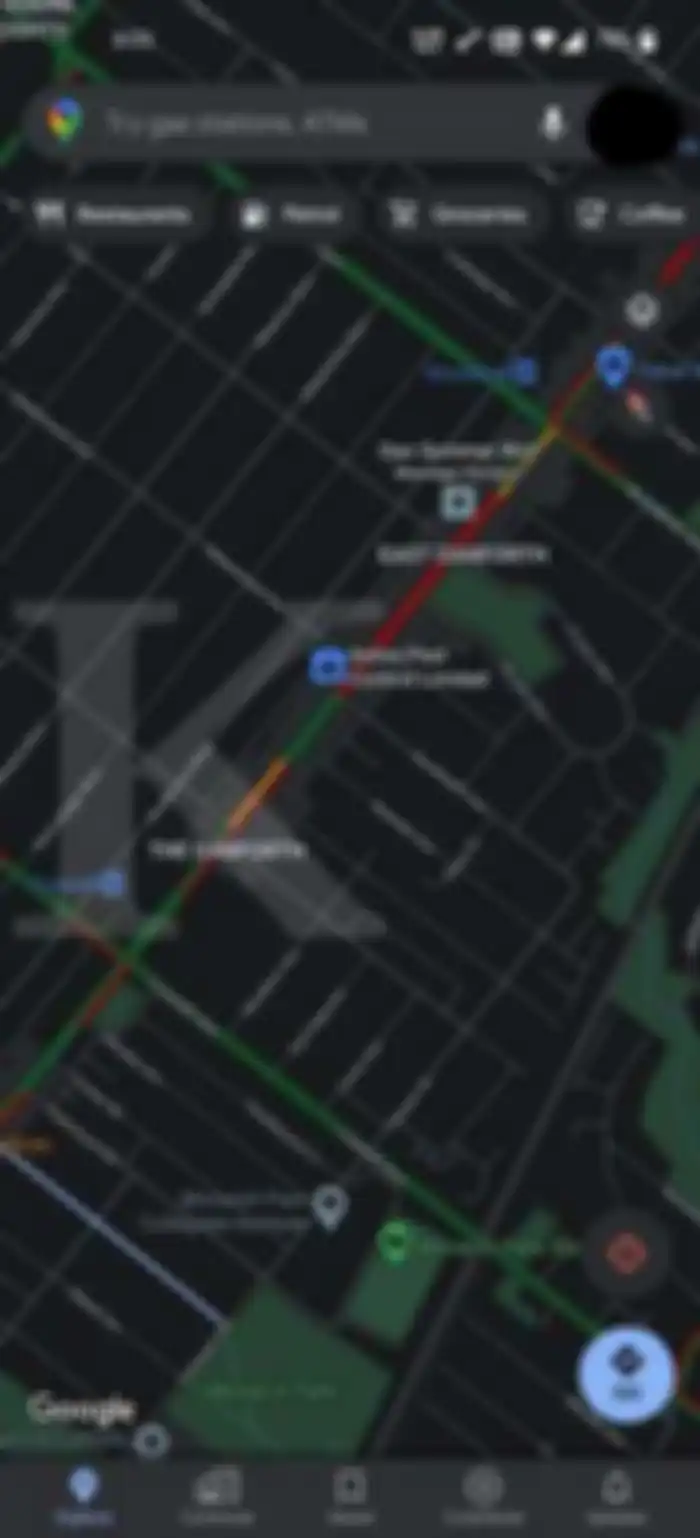 Tampilan Dark Mode di Google Maps