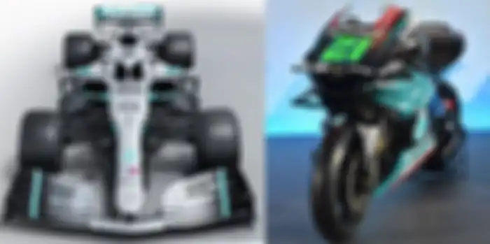 Perbandingan livery mobil F1 dan motor MotoGP dengan sponsor utamanya brand Petronas asal Malaysia