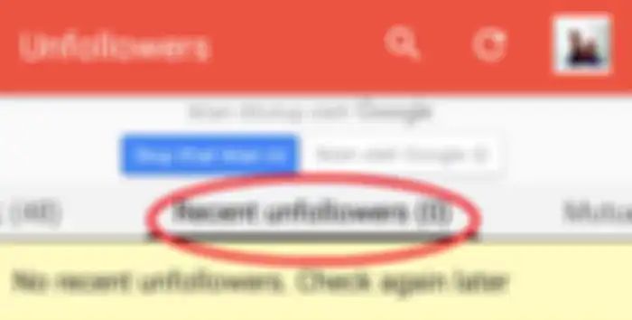 Pilih opsi Recent unfollowers