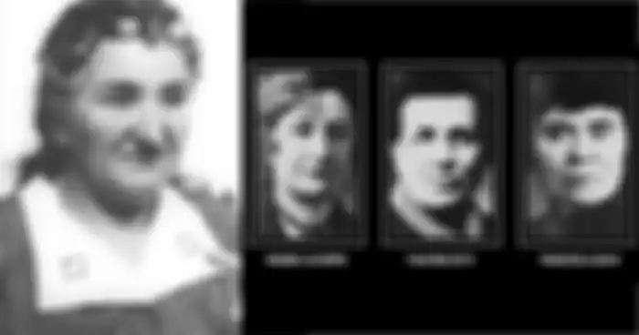 Leonarda Cianciulli beserta foto ketiga korbannya.