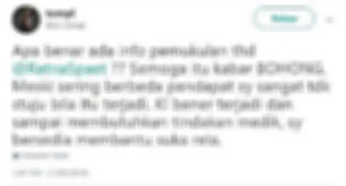 Unggahan Tompi di Twitter tentang aksi dugaan pengeroyokan Ratna Sarumpaet
