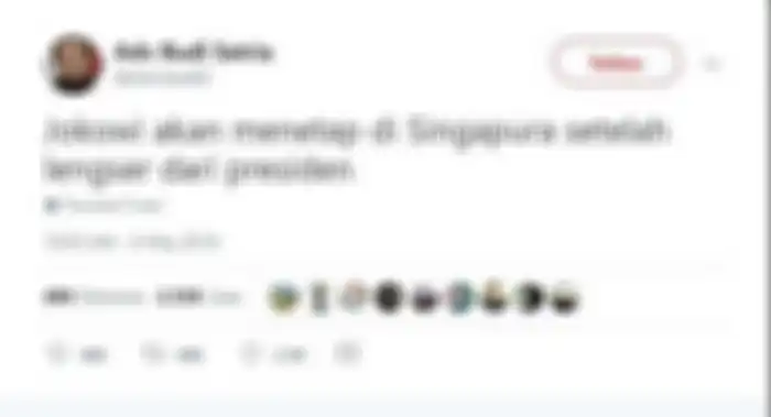 Tweet isu Jokowi akan pindah ke Singapura