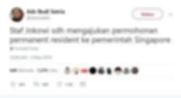 Tweet isu Jokowi akan pindah ke Singapura