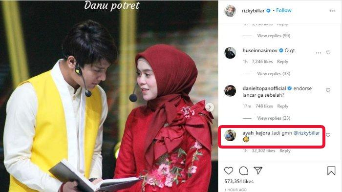 Komentar Ayah Lesty Kejora di unggahan Rizky Billar  