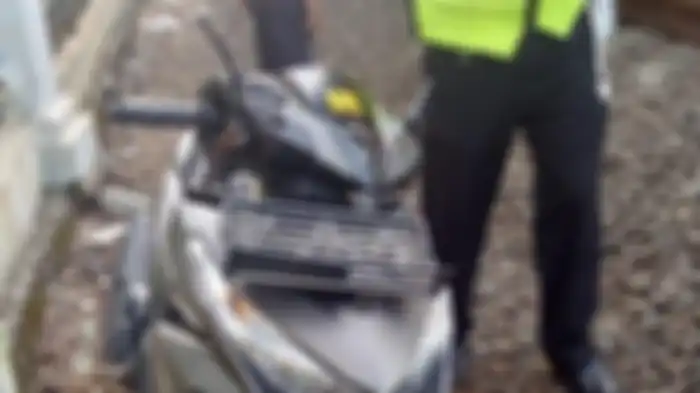 Kondisi sepeda motor korban kecelakaan di Bogor, Jawa Barat
