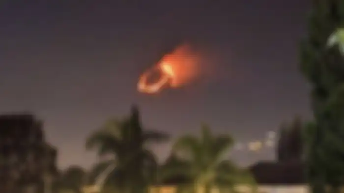 Titik api yang membakar lereng Gunung Panderman, Kota Batu, Minggu (21/7/2019)