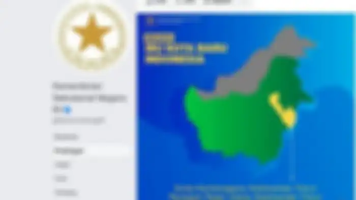 Lokasi ibukota baru RI diunggah oleh akun resmi Kementerian Sekretariat Negara RI dalam akun resmi Facebook.