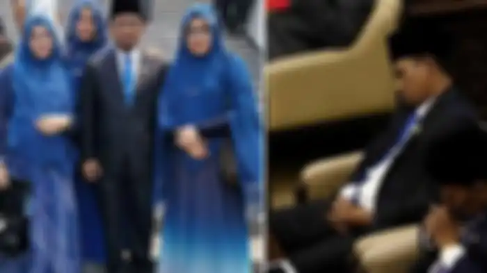 Viral Lora Fadil Bersama 3 Istrinya saat Pelantikan DPR Disandingkan Fotonya Tertidur di Sidang DPR.