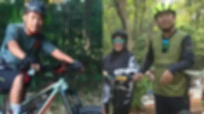 denny cagur dan Istri saat menjajal sepeda anyarnya